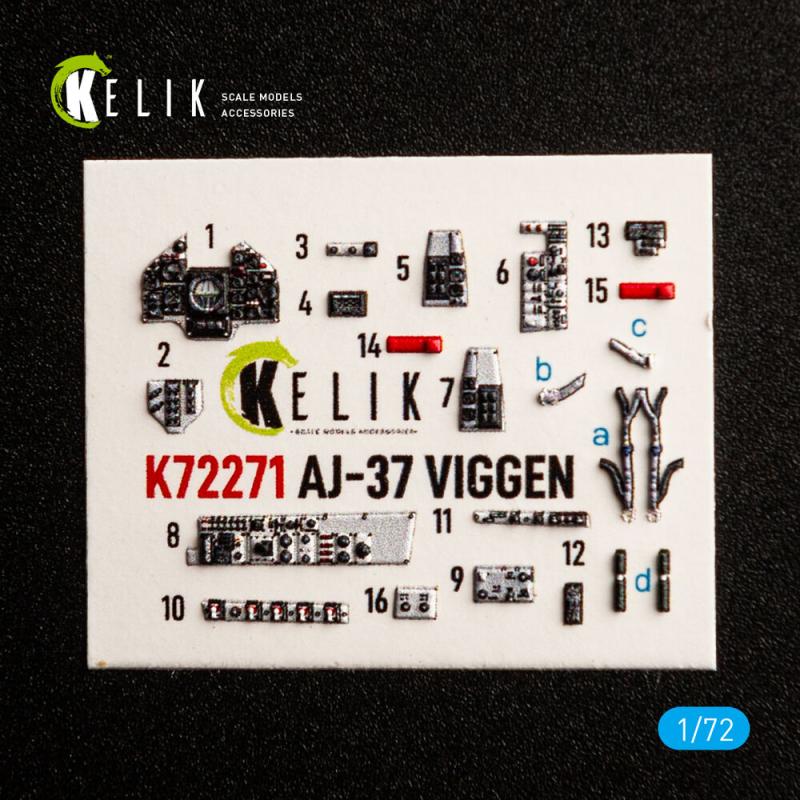 AJ-37 Viggen - Interior 3D-Decals [Special Hobby] von Kelik
