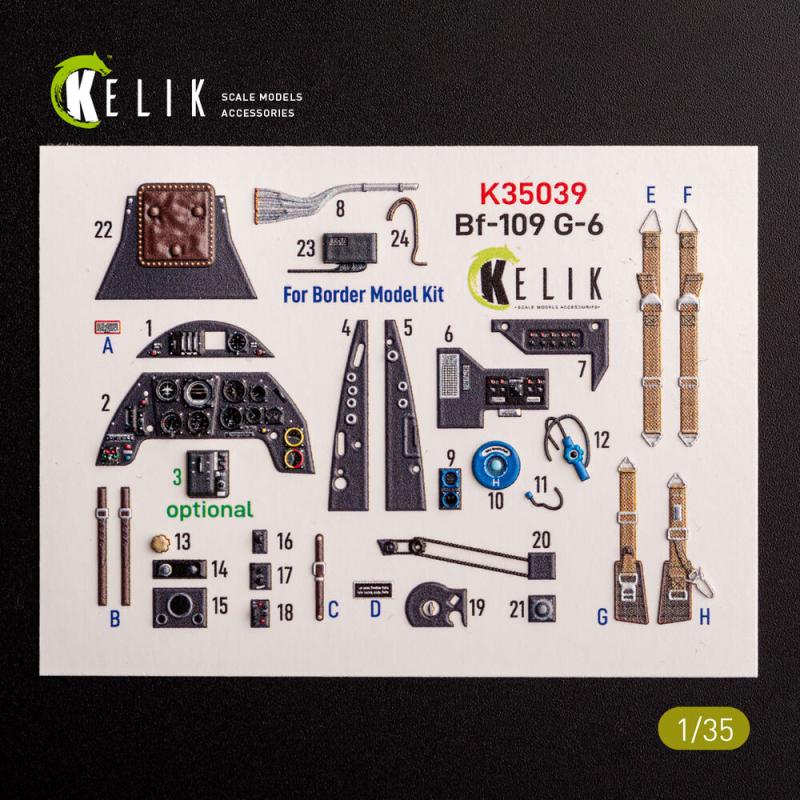 Bf-109 G-6 - Interior 3D-Decals [Border Models] von Kelik