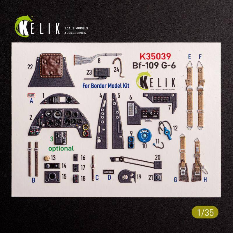 Bf-109 G-6 - Interior 3D-Decals [Border Models] von Kelik