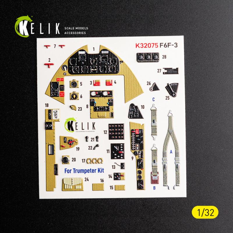 F6F-3 Hellcat - Interior 3D decals [Trumpeter] von Kelik