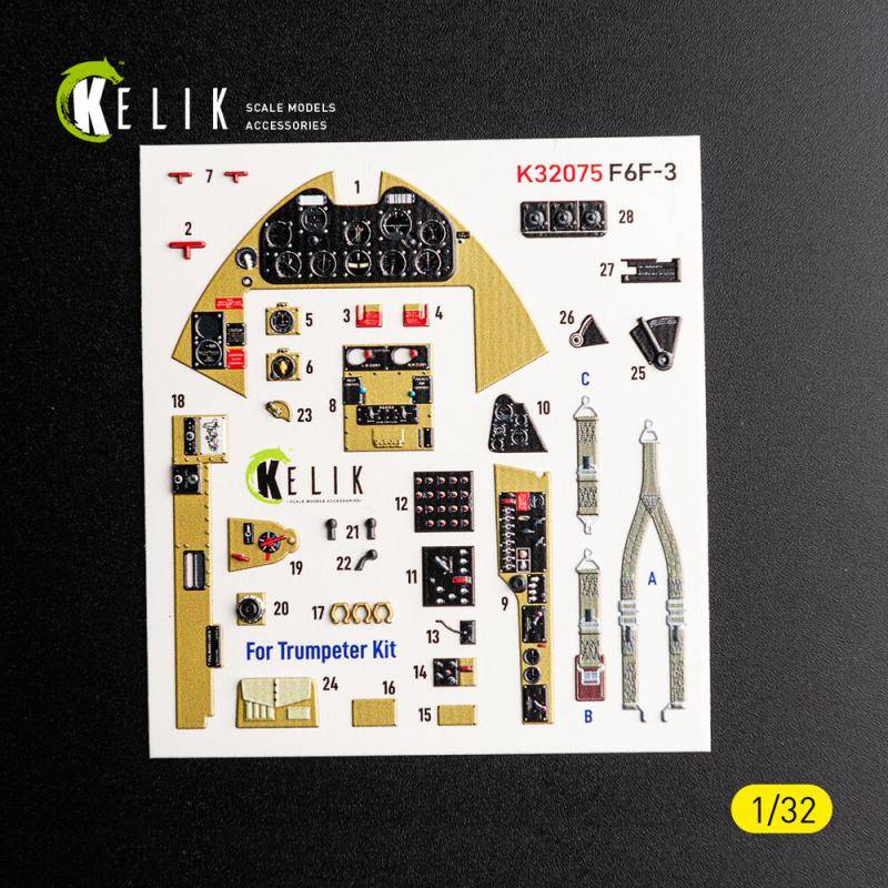 F6F-3 Hellcat - Interior 3D decals [Trumpeter] von Kelik