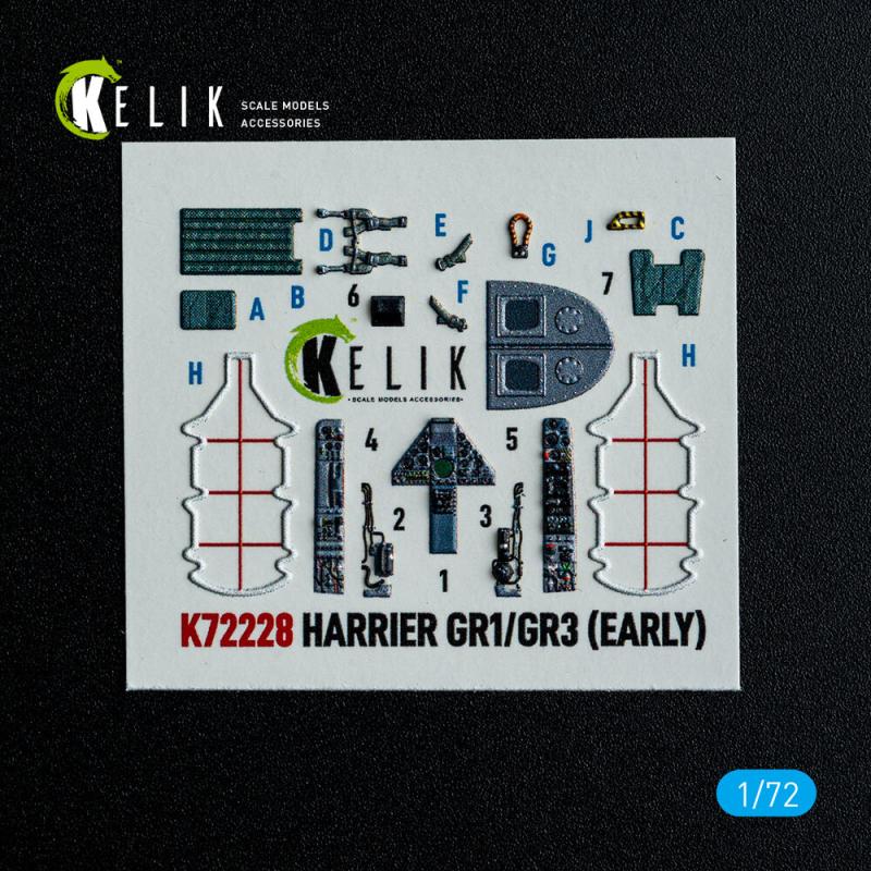 Harrier Gr1/Gr3 (Early) - Interior 3D-Decals [Italeri] von Kelik
