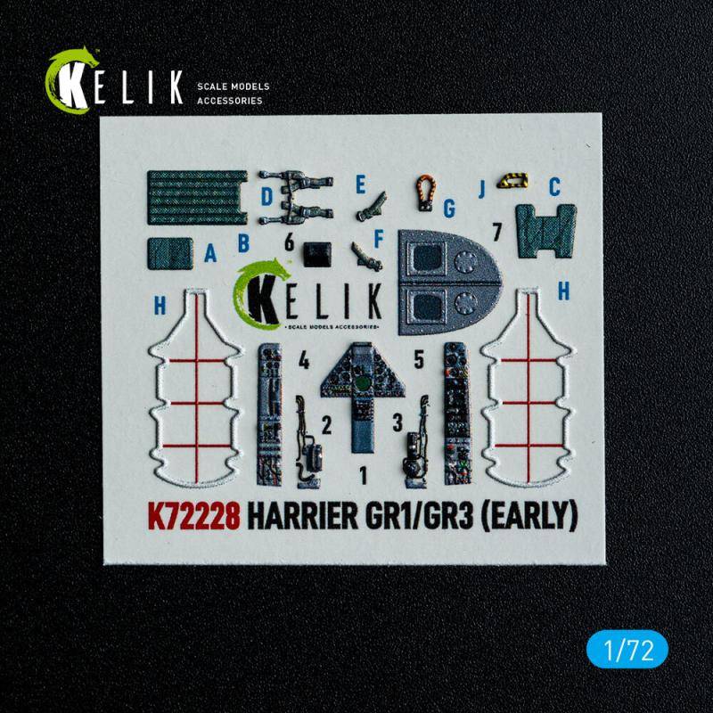 Harrier Gr1/Gr3 (Early) - Interior 3D-Decals [Italeri] von Kelik