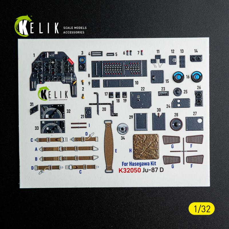 Ju-87D - Interior 3D-Decals [Hasegawa] von Kelik