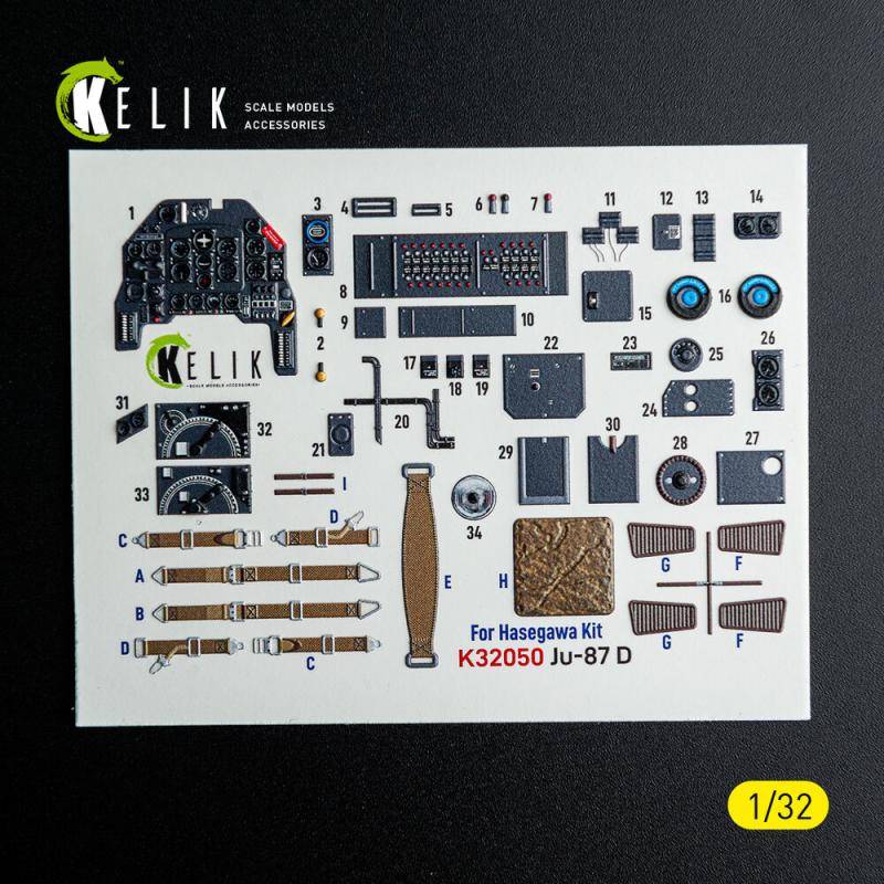 Ju-87D - Interior 3D-Decals [Hasegawa] von Kelik