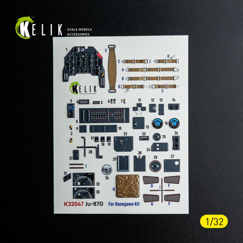 Ju-87G - Interior 3D-Decals [Hasegawa] von Kelik