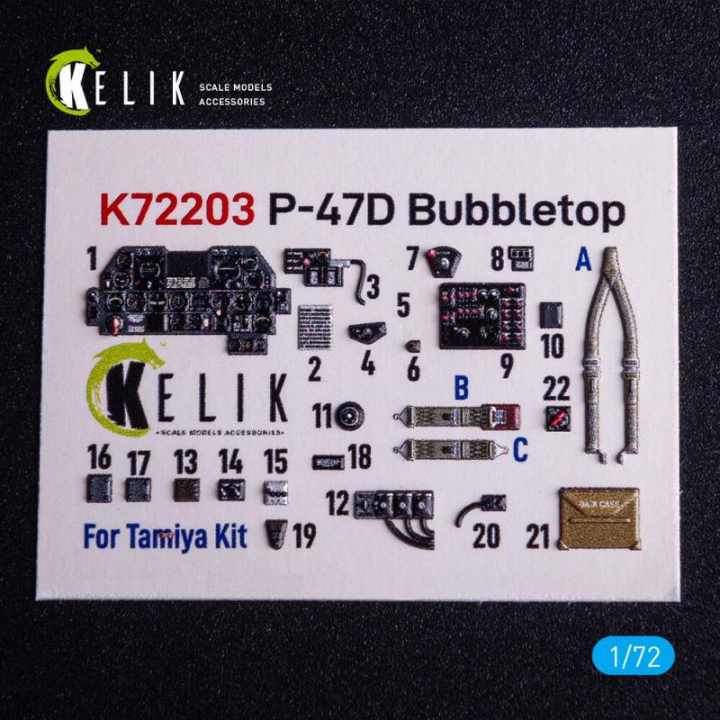 P-47D Bubbletop - Interior 3D-Decals [Tamiya] von Kelik