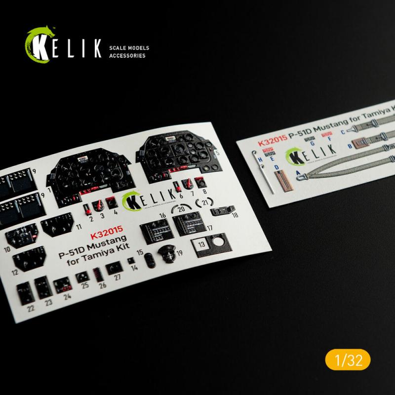 P-51D Mustang - Interior 3D-Decals [Tamiya] von Kelik