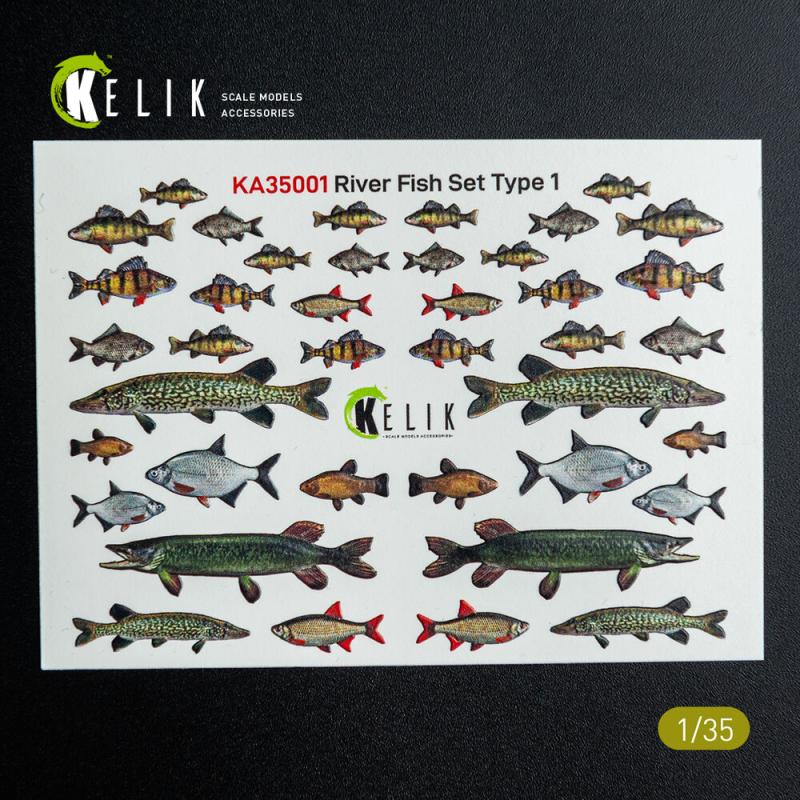 River Fish set Type 1 - 3D-Decals for dioramas von Kelik