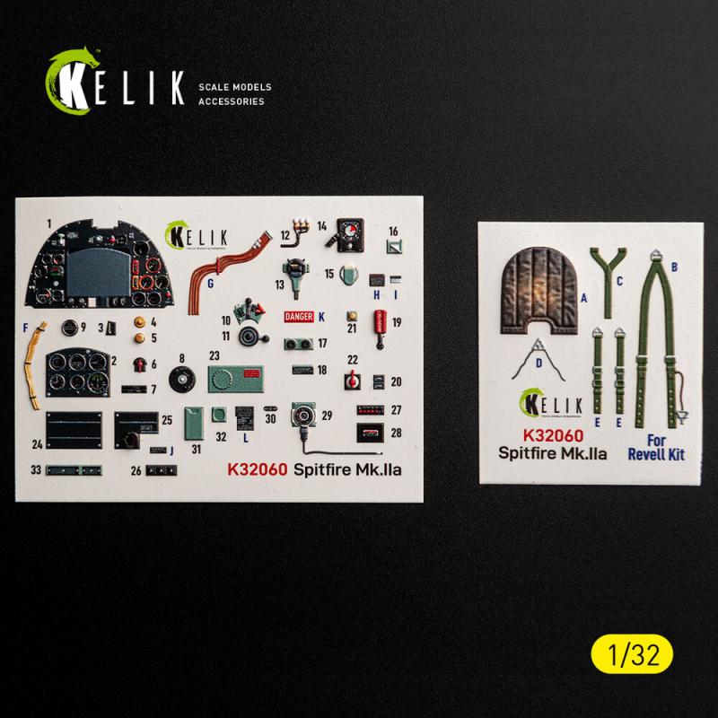 Spitfire Mk.IIa - Interior 3D-Decals [Revell] von Kelik