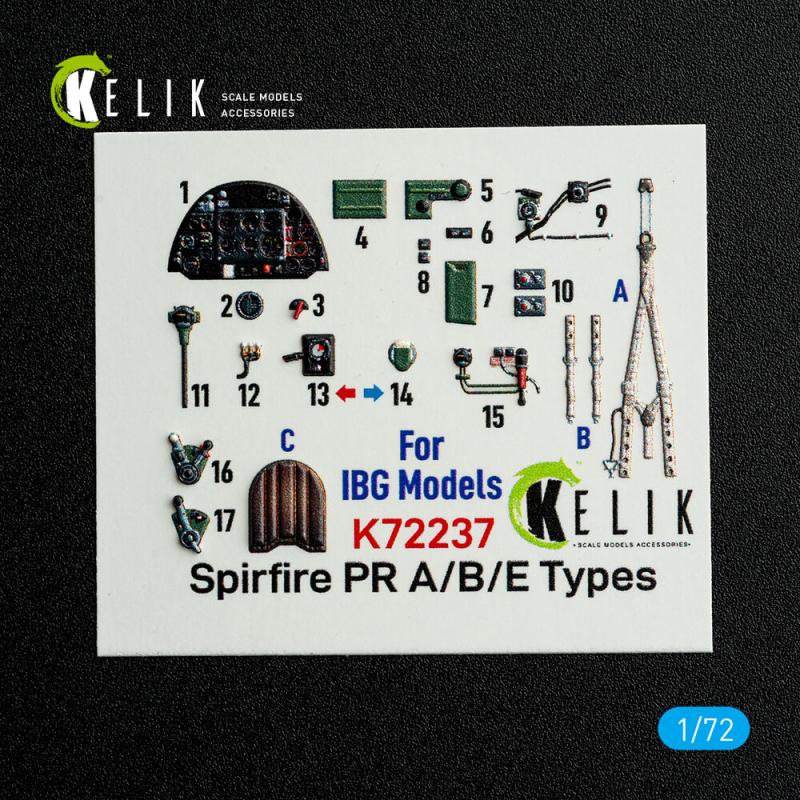 Spitfire PR A/B/E Types - Interior 3D-Decals [IBG] von Kelik