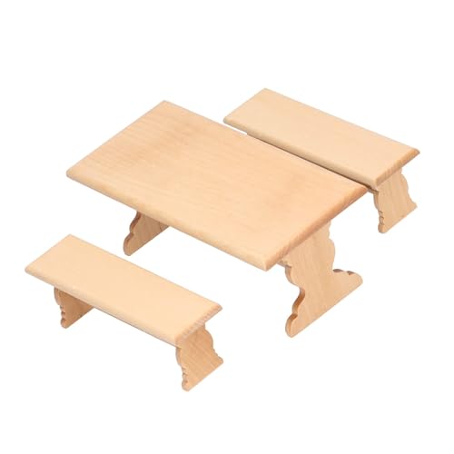 1. 1/12 Miniatur-Tisch- und Stuhl-Set aus Holz, handgefertigte Möbel für realistische Szenen-Displays & Sammler, Puppenhaus-Tisch und Stuhl-Set 1. 1/12 Miniatur-Tisch- und Stuhl-Set aus Holz, handgefertigte Möbel für realistische Szenen-Displays & Sammler, Puppenhaus-Tisch und Stuhl-Set von Kelisdi