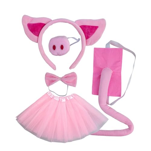 3/4/5 Kinder-Kostüm-Set mit Ohren, Stirnband, Nasenschwanz, Schleife, Tutus, Rock für Halloween, Cosplay, Verkleidungsparty 3/4/5 Kinder-Kostüm-Set mit Ohren, Stirnband, Nasenschwanz, Schleife, Tutus, Rock für Halloween, Cosplay, Verkleidungsparty von Kelisdi