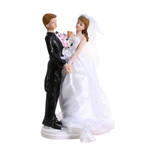 Elegante Hochzeitstortenfigur aus Kunstharz, Braut und Bräutigam, für Jahrestag, Feier, Heimdekoration, Hochzeitstortenfigur von Kelisdi
