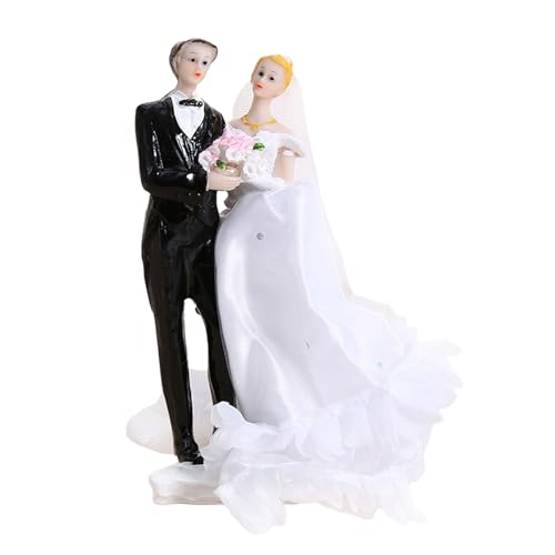 Elegante Hochzeitstortenfigur aus Kunstharz, Braut und Bräutigam, für Jahrestag, Feier, Heimdekoration, Hochzeitstortenfigur von Kelisdi