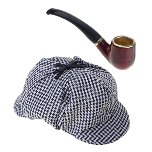 Kelisdi 2 Stück Rauchpfeifen Deerstalker Hut Detektiv Kostüm Zubehör Kostüm Pfeife für Halloween Party Mottopartys Kelisdi 2 Stück Rauchpfeifen Deerstalker Hut Detektiv Kostüm Zubehör Kostüm Pfeife für Halloween Party Mottopartys von Kelisdi