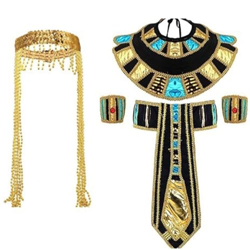 Kelisdi Ägyptisches Kostüm-Set für Damen, Herren, Halloween, altes Ägypten, Kostüm, für Schule, ägyptischer Tag, Cosplay-Party Kelisdi Ägyptisches Kostüm-Set für Damen, Herren, Halloween, altes Ägypten, Kostüm, für Schule, ägyptischer Tag, Cosplay-Party von Kelisdi