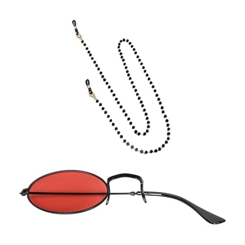 Kelisdi Alastor Cosplay Brille Monokel mit Brillenkette Teufelshörner Haarspangen Horn Kopfbedeckung für Halloween Mottoparty Kelisdi Alastor Cosplay Brille Monokel mit Brillenkette Teufelshörner Haarspangen Horn Kopfbedeckung für Halloween Mottoparty von Kelisdi
