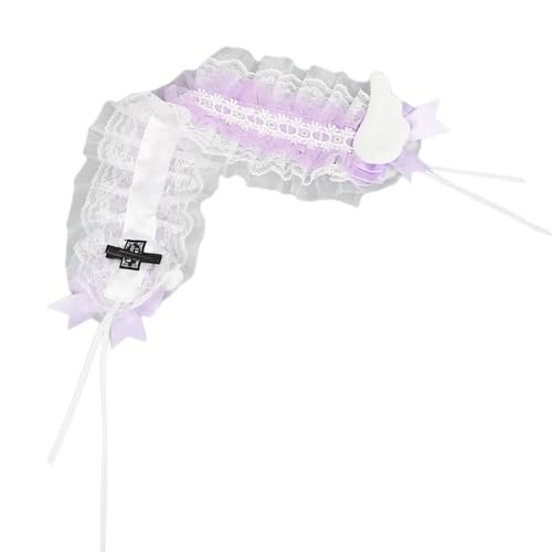Kelisdi Damen-Haarschleifen, Spitzen-Kopfbedeckung mit schönem Flügelband, Stirnbänder, Cosplay, Volant, Kopfbedeckung, Foto-Requisiten Kelisdi Damen-Haarschleifen, Spitzen-Kopfbedeckung mit schönem Flügelband, Stirnbänder, Cosplay, Volant, Kopfbedeckung, Foto-Requisiten von Kelisdi