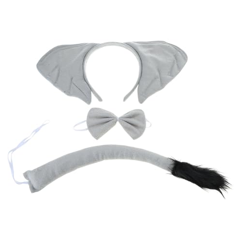 Kelisdi Elefanten-Kostüm-Zubehör für Jungen, Mädchen, Halloween, Cosplay, Party, inklusive Stirnband, Schwanz, Handschuh, Fliege und Rock Kelisdi Elefanten-Kostüm-Zubehör für Jungen, Mädchen, Halloween, Cosplay, Party, inklusive Stirnband, Schwanz, Handschuh, Fliege und Rock von Kelisdi