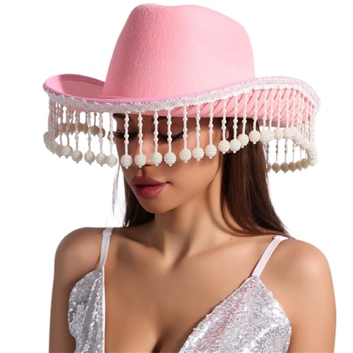 Kelisdi Fransen Strass Hut für Frauen Cosplay Kostüm Hut Junggesellinnenabschied Kopfbedeckung Hochzeit Party Zubehör Kelisdi Fransen Strass Hut für Frauen Cosplay Kostüm Hut Junggesellinnenabschied Kopfbedeckung Hochzeit Party Zubehör von Kelisdi