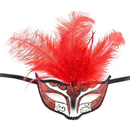 Kelisdi Gefiederte Cosplay-Maske, Maskerade-Dekoration für Damen und Herren, Halloween-Kostüm-Zubehör, gefiedertes Cosplay, Halloween, Partyzubehör von Kelisdi