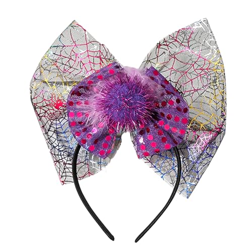 Kelisdi Glitzernder Teufel-Stirnband für Kinder, Halloween, übergroße Schleife, Themenpartys, dunkle Pailletten, Fledermäuse, Stirnband mit Tüllschleife, Spinnennetz, Halloween, Cosplay Kelisdi Glitzernder Teufel-Stirnband für Kinder, Halloween, übergroße Schleife, Themenpartys, dunkle Pailletten, Fledermäuse, Stirnband mit Tüllschleife, Spinnennetz, Halloween, Cosplay von Kelisdi