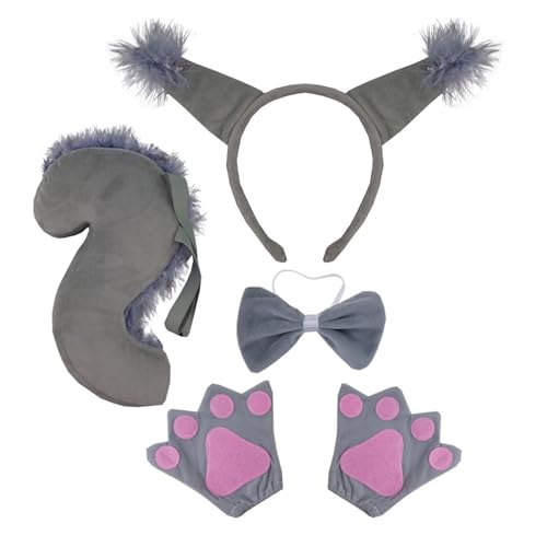 Kelisdi Haarreif mit Eichhörnchen-Ohren, Haarreifen und Schwanz, für Damen, Teenager, Make-up, Handschuh für Live-Übertragung, Cartoon, Karneval, Haarband Kelisdi Haarreif mit Eichhörnchen-Ohren, Haarreifen und Schwanz, für Damen, Teenager, Make-up, Handschuh für Live-Übertragung, Cartoon, Karneval, Haarband von Kelisdi
