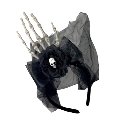 Kelisdi Halloween-Haarband mit Totenkopf-Handnetz, leicht, atmungsaktiv, Kunstharz, Styling-Stirnband für Erwachsene und Kinder, Halloween-Haarband Kelisdi Halloween-Haarband mit Totenkopf-Handnetz, leicht, atmungsaktiv, Kunstharz, Styling-Stirnband für Erwachsene und Kinder, Halloween-Haarband von Kelisdi