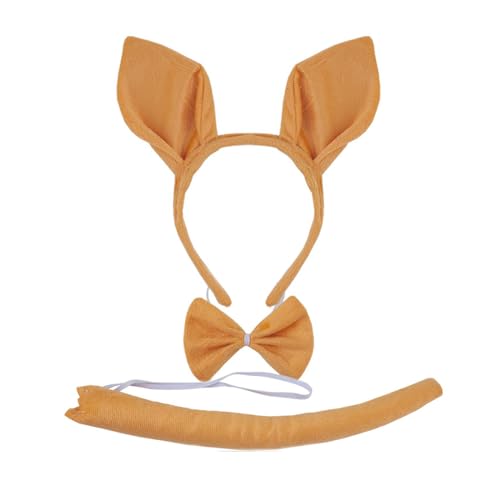 Kelisdi Kängurus Kostüm Zubehör Set Kängurus Ohren Stirnbänder Schleifen Nase Handschuh Schwanz Zubehör Kängurus Kostüm Kelisdi Kängurus Kostüm Zubehör Set Kängurus Ohren Stirnbänder Schleifen Nase Handschuh Schwanz Zubehör Kängurus Kostüm von Kelisdi