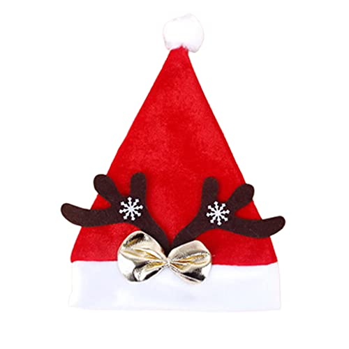 Kelisdi Lässiger Eltern-Kind-Hut, einfacher goldener Samt, Weihnachts-Rentier-Geweih, Weihnachtsurlaub für Kinder, Erwachsenenkostüm von Kelisdi