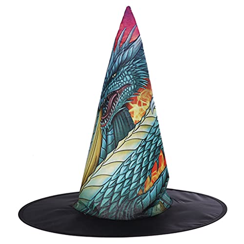 Kelisdi Mode Halloween Totenkopf Kegel Hexenhut Cosplay Geschenke Kleid Party Prop für Kopf Fancy Hexen Kostüm H Lila Cosplay Atelier Figur Stirnband Damen Kinder Schwarz Mode Modern Wolle Modern von Kelisdi