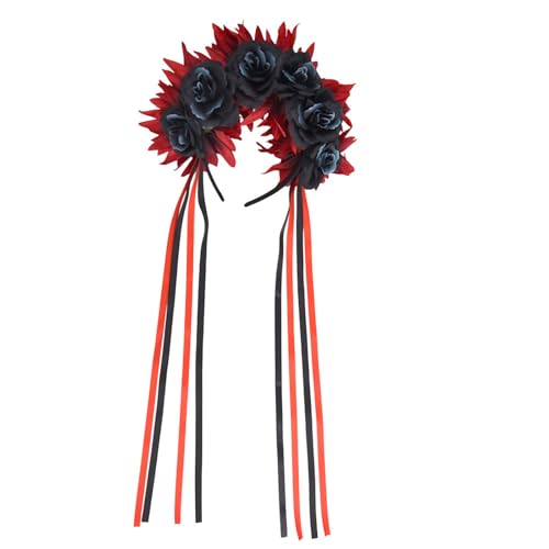 Kelisdi Modernes Halloween-Haarband mit weichem Schleifen-Detail, Blumen-Haarband, geeignet für Kostümbälle und Foto-Requisiten, Halloween-Kostüm-Haardekorationen von Kelisdi