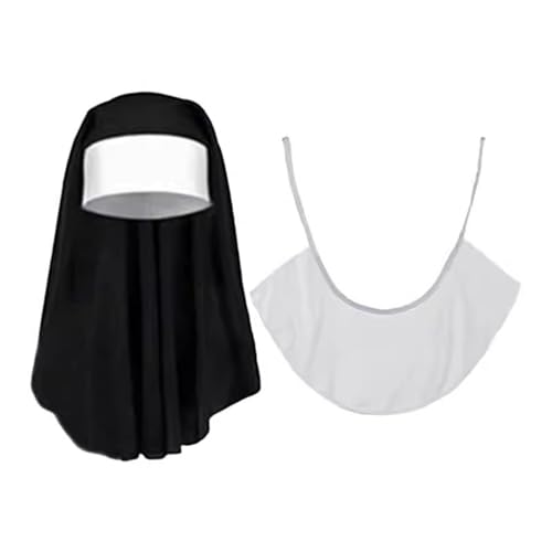 Kelisdi Nonnen-Kostüm-Set, Nonnenhut, Nonnen-Kragen, Anhänger, Halskette, Oberschenkelhohe Socken für Halloween, Cosplay, Karneval, Mottoparty Kelisdi Nonnen-Kostüm-Set, Nonnenhut, Nonnen-Kragen, Anhänger, Halskette, Oberschenkelhohe Socken für Halloween, Cosplay, Karneval, Mottoparty von Kelisdi