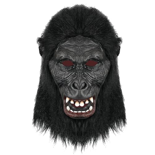 Kelisdi Orang-Utan Ganzkopf für Erwachsene, Halloween-Tierkostüm, Kopfbedeckung, atmungsaktiv von Kelisdi