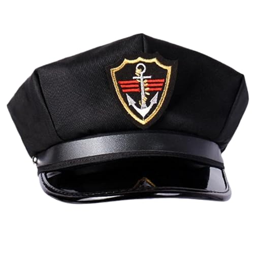 Kelisdi Rollenspiel-Hut, bestickt, Polizei-Stil, stilvoll, acht Paneele, flach, für Cosplay und Bühnenauftritte, Bühnenauftritte Kelisdi Rollenspiel-Hut, bestickt, Polizei-Stil, stilvoll, acht Paneele, flach, für Cosplay und Bühnenauftritte, Bühnenauftritte von Kelisdi