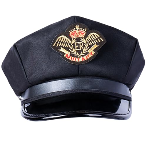 Kelisdi Rollenspiel-Hut, bestickt, Polizei-Stil, stilvoll, acht Paneele, flach, für Cosplay und Bühnenauftritte, Bühnenauftritte Kelisdi Rollenspiel-Hut, bestickt, Polizei-Stil, stilvoll, acht Paneele, flach, für Cosplay und Bühnenauftritte, Bühnenauftritte von Kelisdi