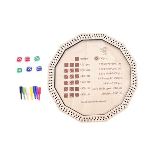 Kelisdi Tragbares Holz-Spieltablett, Übung, Geduld, Crap Out, Würfel, Punktebrett für Board-Aktivitäten-Enthusiasten, platzsparende Würfel, Rollplattform von Kelisdi