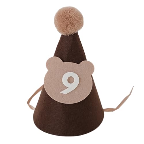 Kelisdi Weicher Vlies-Geburtstagshut für Kinder, Cartoon-Bär, Festival, Party, Kopfbedeckung mit Altersnummer für Fotoshootings, Requisiten Kelisdi Weicher Vlies-Geburtstagshut für Kinder, Cartoon-Bär, Festival, Party, Kopfbedeckung mit Altersnummer für Fotoshootings, Requisiten von Kelisdi