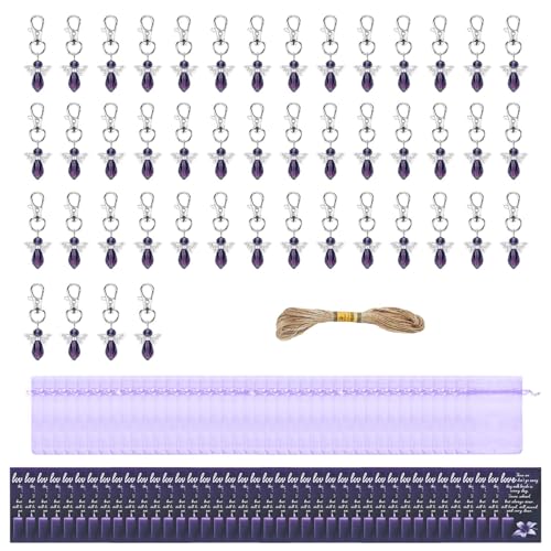 Schlüsselanhänger mit personalisierbaren Karten, Gedenkdienst, Partyzubehör, Geschenke für Gäste, Zinklegierung, Engel-Schlüsselanhänger, 40 Stück von Kelisdi