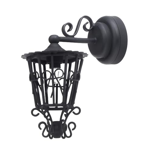 Schwarze Wandleuchte für den Garten, ausgehöhlt, 1/12 Miniatur-Wandleuchte für Puppenhäuser, Flur, Dekoration, Schwarz Schwarze Wandleuchte für den Garten, ausgehöhlt, 1/12 Miniatur-Wandleuchte für Puppenhäuser, Flur, Dekoration, Schwarz von Kelisdi