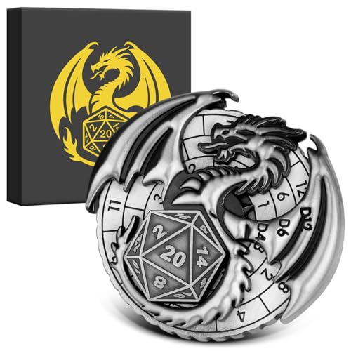 7 in 1 Flying Dragon Fingertip Gyro DND Wheel Dice Spinner DND Starter Set 7 in 1 Metall D&D Würfel Set D&D Geschenke mit Drachenlogo Geschenkbox Tischspiele Rollenspiel Brettspiel Zubehör Silber 7 in 1 Flying Dragon Fingertip Gyro DND Wheel Dice Spinner DND Starter Set 7 in 1 Metall D&D Würfel Set D&D Geschenke mit Drachenlogo Geschenkbox Tischspiele Rollenspiel Brettspiel Zubehör Silber von Keller & Weber
