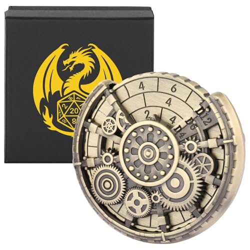 Keller & Weber DND Radwürfel Spinner, 7-in-1 Metallisches D&D Würfelset, Zahnrad Roulette Würfel Spinner, Bronze Keller & Weber DND Radwürfel Spinner, 7-in-1 Metallisches D&D Würfelset, Zahnrad Roulette Würfel Spinner, Bronze von Keller & Weber