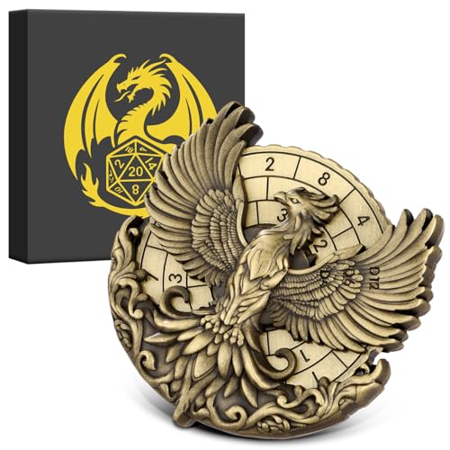 Spinner DND Würfel Set, 7 in 1 Fingertip Gyro Metallic DND Würfel, DND Starter Set, Phoenix Würfel Spinner für DND Würfel Set, D&D Geschenke mit Geschenkbox, Rollenspiel Brettspiel Zubehör, Bronze von Keller & Weber