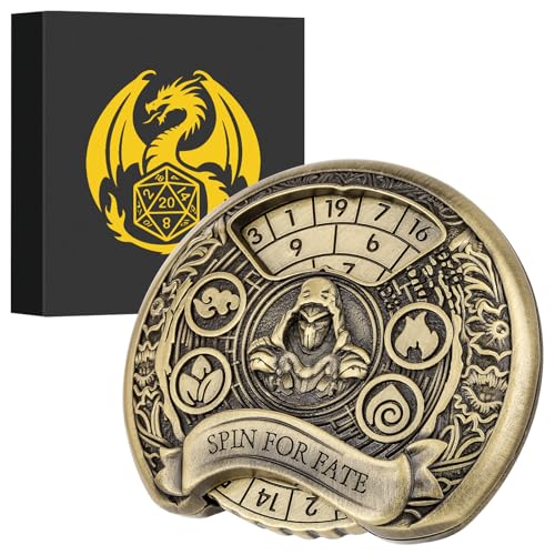 Spinner DND Würfel Set, 7 in 1 Fingertip Gyro Metallic DND Würfel, DND Starter Set, Rogue Dice Spinner für DND Würfel Set, D&D Geschenke mit Geschenkbox, Rollenspiel Brettspiel Zubehör, Bronze Spinner DND Würfel Set, 7 in 1 Fingertip Gyro Metallic DND Würfel, DND Starter Set, Rogue Dice Spinner für DND Würfel Set, D&D Geschenke mit Geschenkbox, Rollenspiel Brettspiel Zubehör, Bronze von Keller & Weber