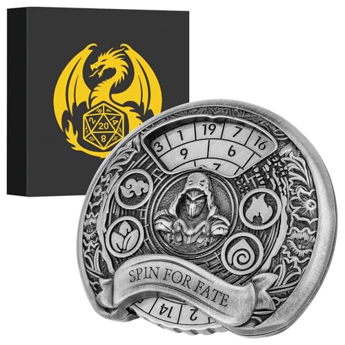 Spinner DND Würfel Set, 7 in 1 Fingertip Gyro Metallic DND Würfel, DND Starter Set, Rogue Dice Spinner für DND Würfel Set, D&D Geschenke mit Geschenkbox, Rollenspiel Brettspiel Zubehör, Dunkelsilber von Keller & Weber