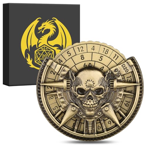 Spinner DND Würfel Set, 7 in 1 Fingertip Gyro Metallic DND Würfel, DND Starter Set, Schädel Würfel Spinner für DND Würfel Set, D&D Geschenke mit Geschenkbox, Rollenspiel Brettspiel Zubehör, Bronze von Keller & Weber