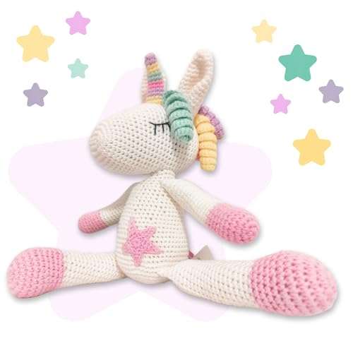 Kenuak® Handgehäkeltes Einhorn Stofftier, Amigurumi-Tierspielzeug, Handgehäkelte originelle Geschenke für Babys von Kenuak