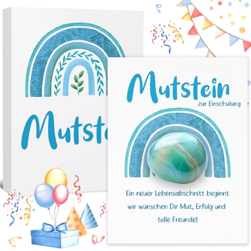 Einschulung Junge Geschenk Schultüte Füllung - Glücksbringer Mutstein Geschenke Einschulung, Schulkind 2025 Geschenk Schulanfang Schultüten Jungen, Einschulungsgeschenke Mutmacher Kinder von Kenvora