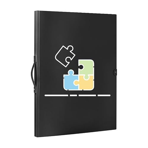 Kepuarm Puzzle Aufbewahrung,Puzzle Mappe 1000 Teile, Mit 20 transparente Taschen, Tragbar, Staubdicht und Schmutzabweisend, Puzzle Liebhaber Geschenke (Schwarz) von Kepuarm
